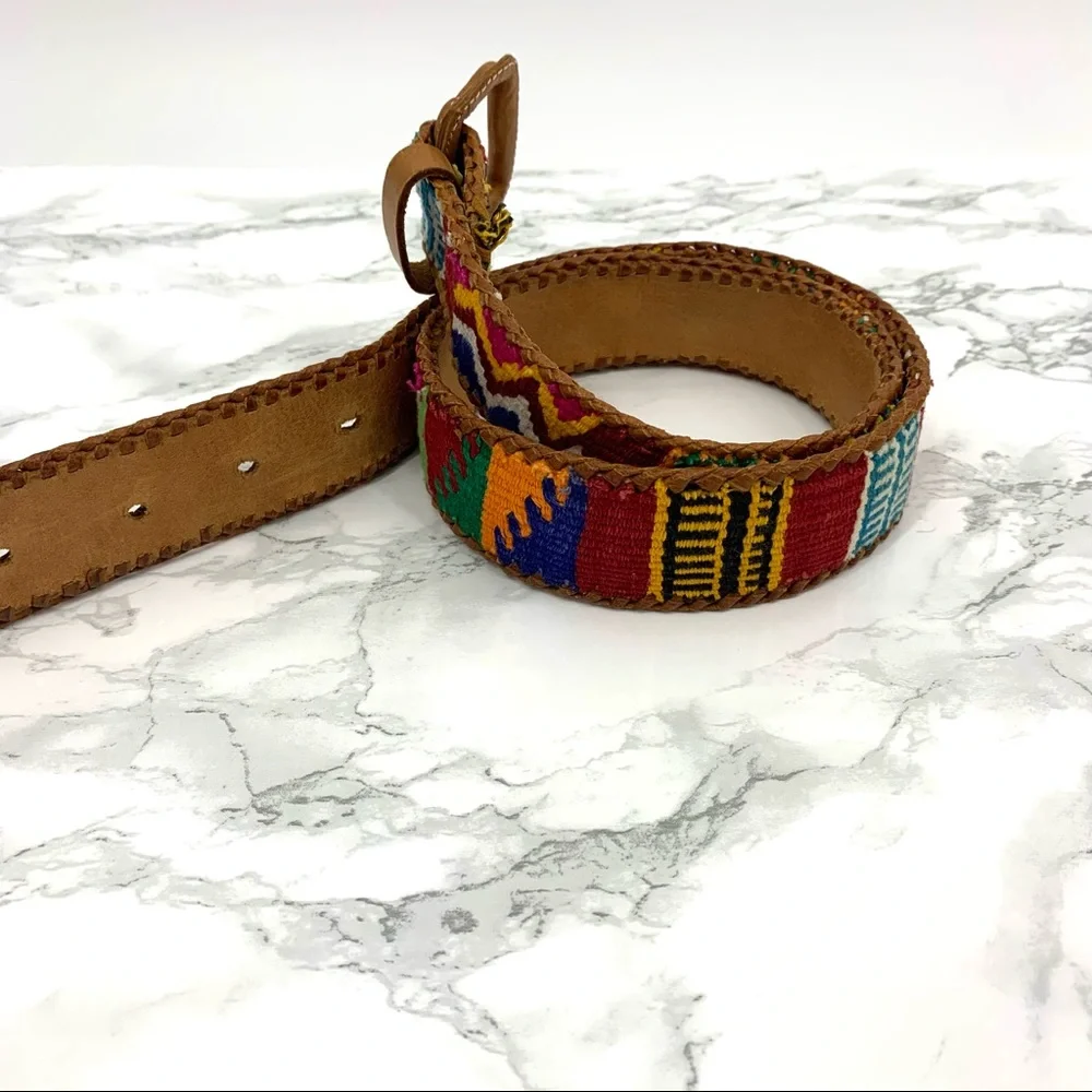 Cornucopia Brand Retro Leather Southwestern Belt